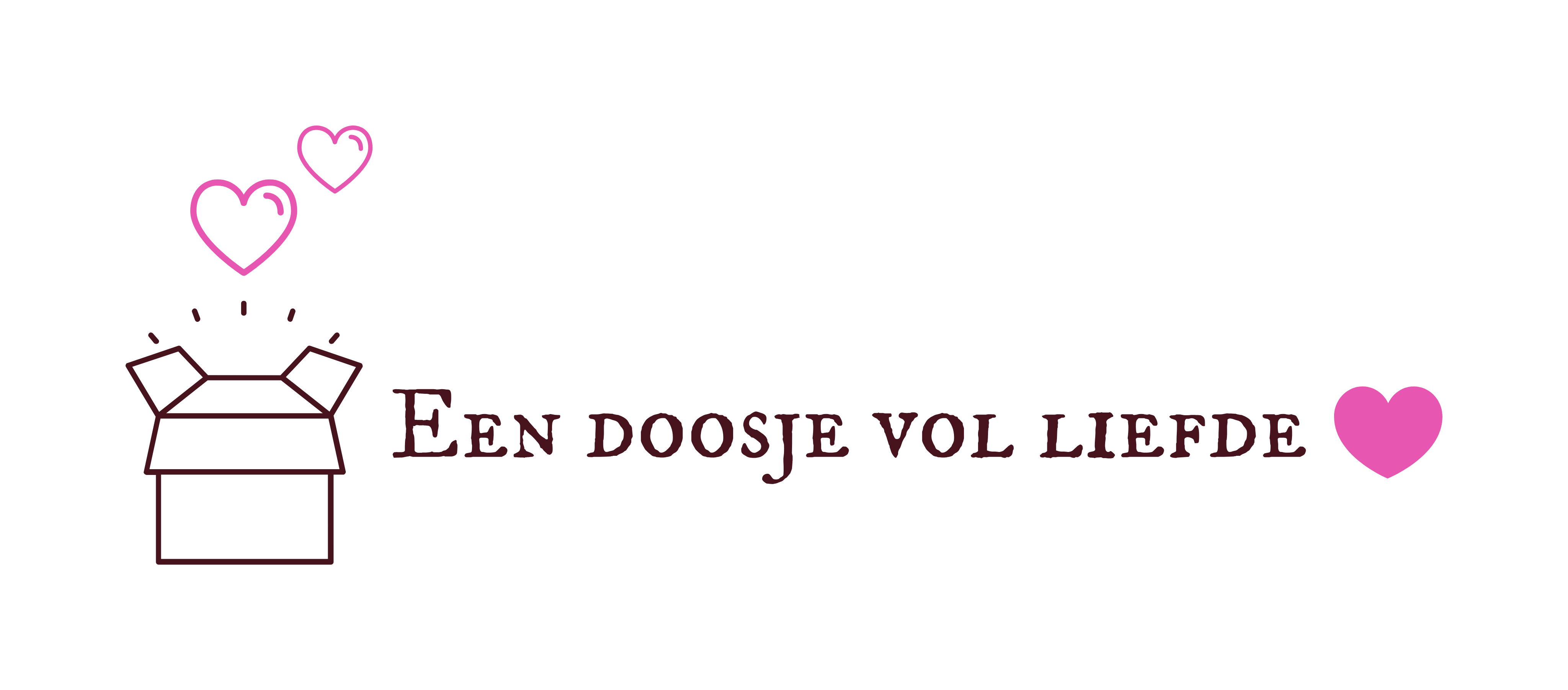 Logo in transparant van een doosje vol liefde