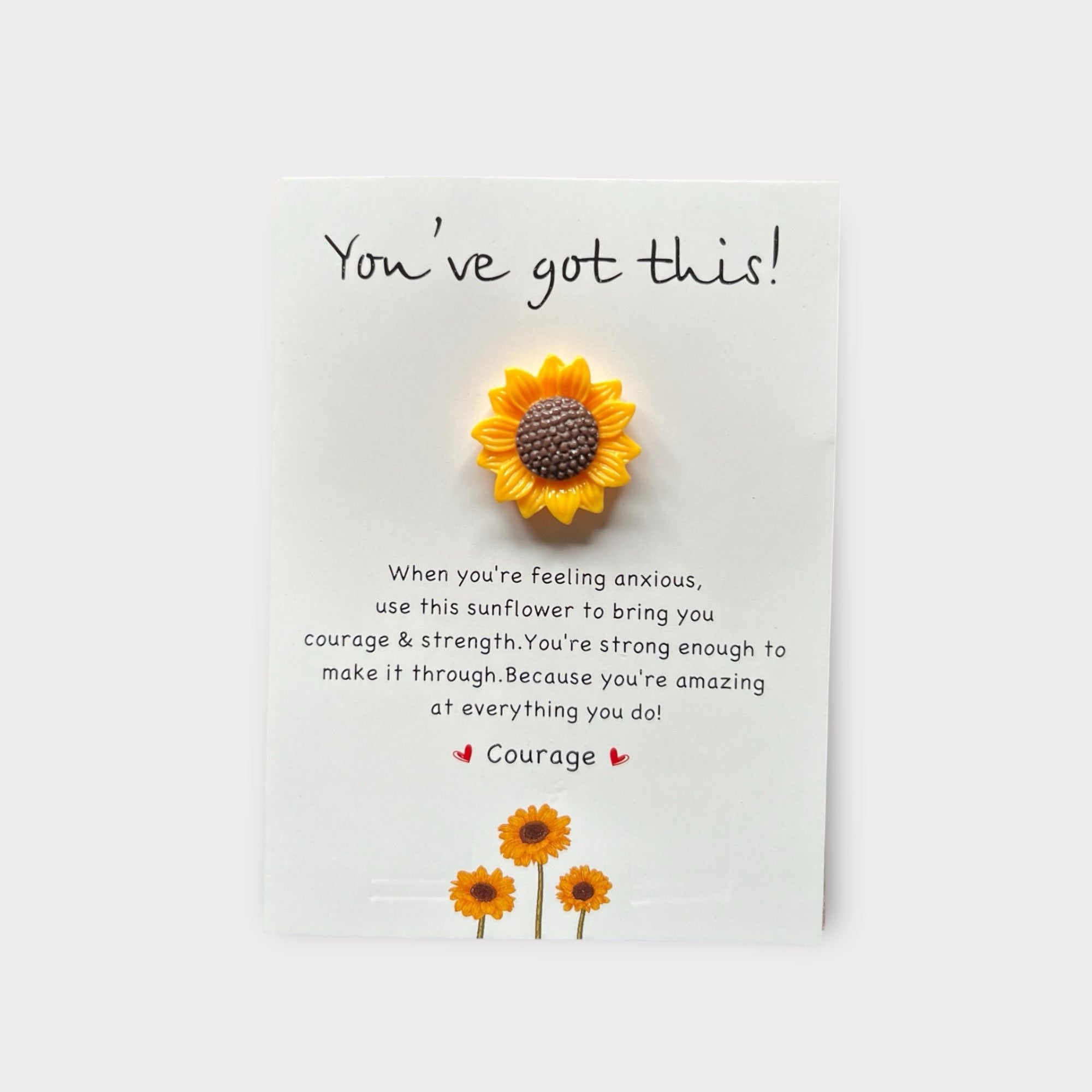 Motivatiekaartje met zonnebloem en tekst You’ve got this.