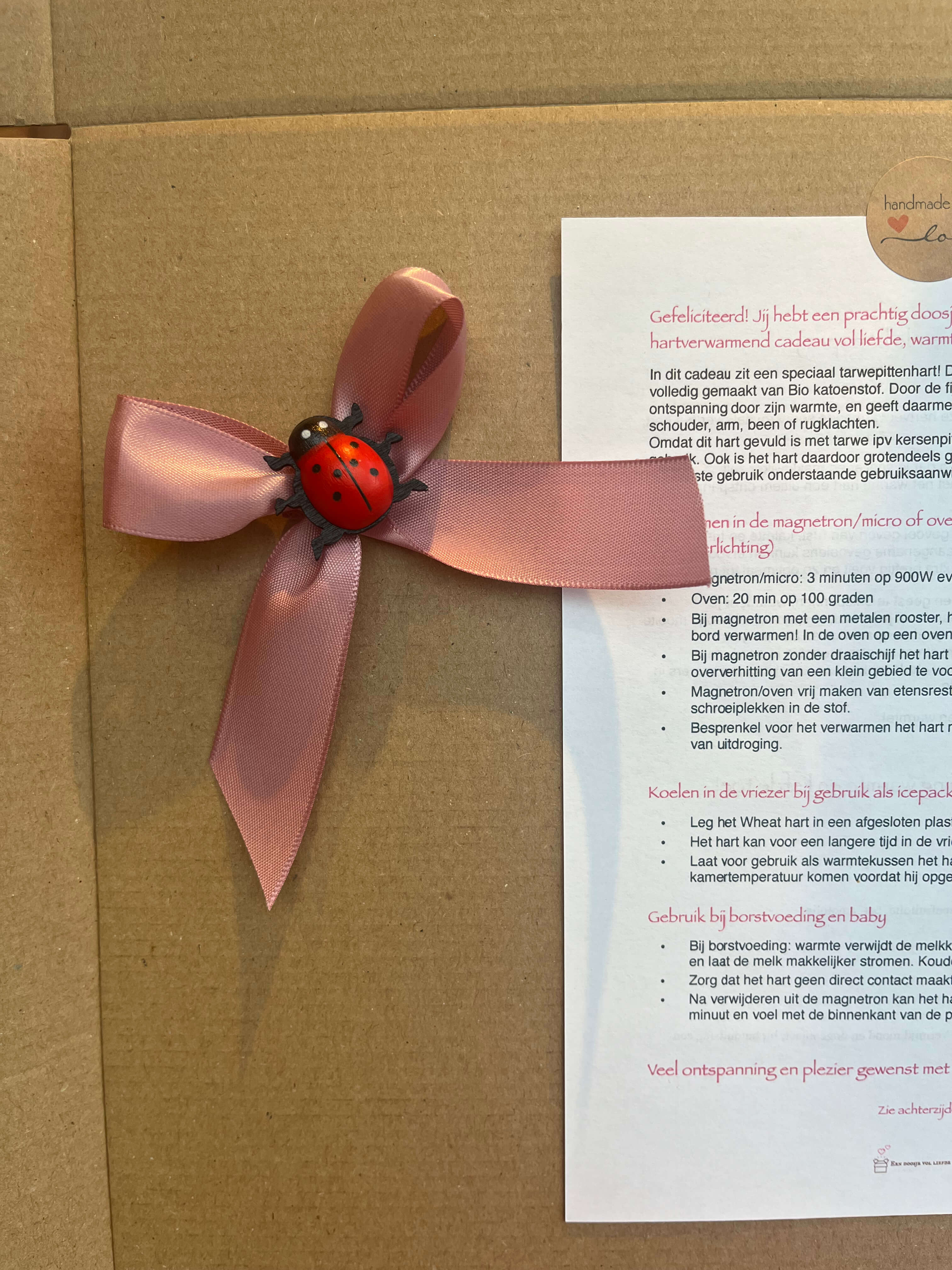 Lieveheersbeestje detail van een doosje vol liefde