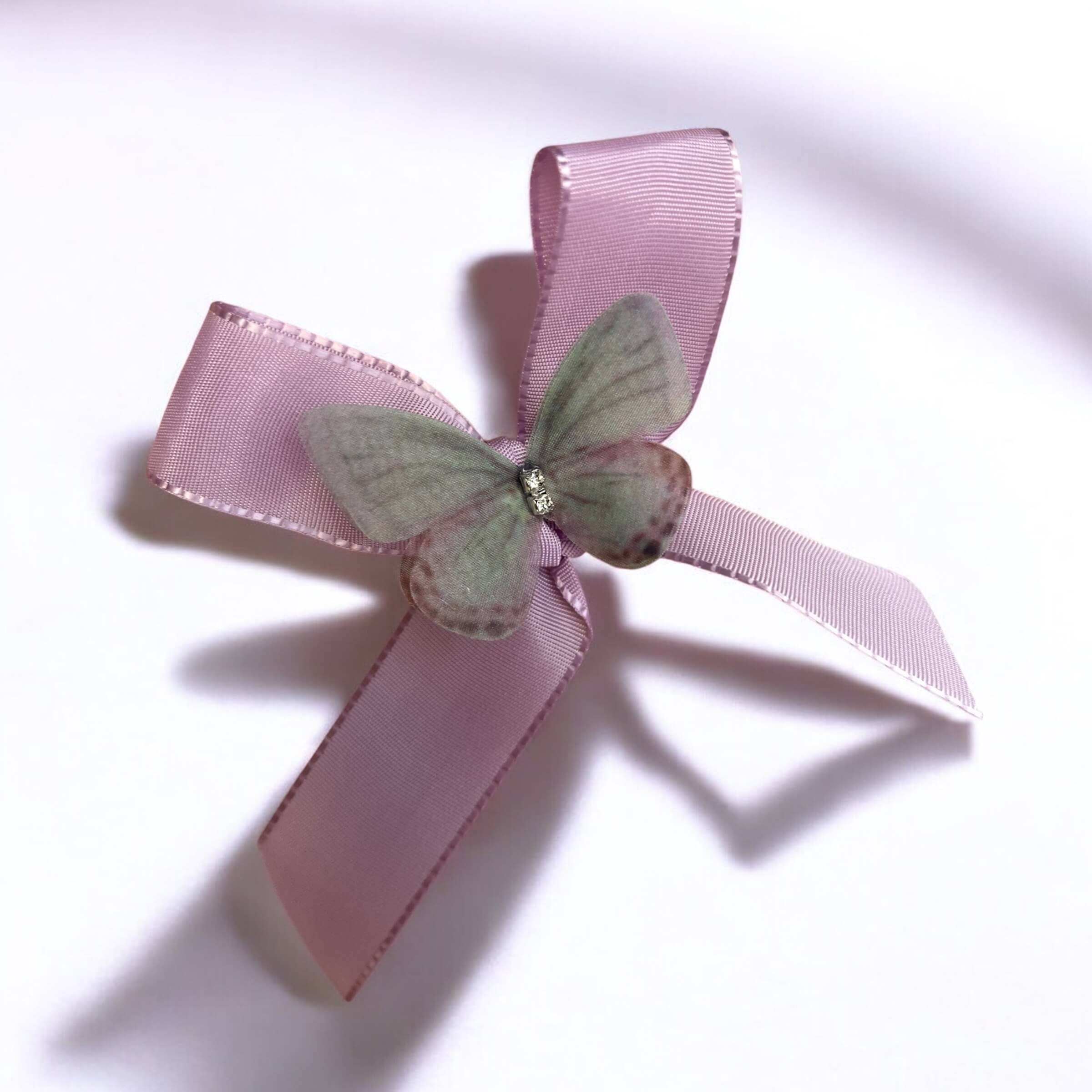 paarse strik met vlinder, voor liefdevol brievenbuscadeau