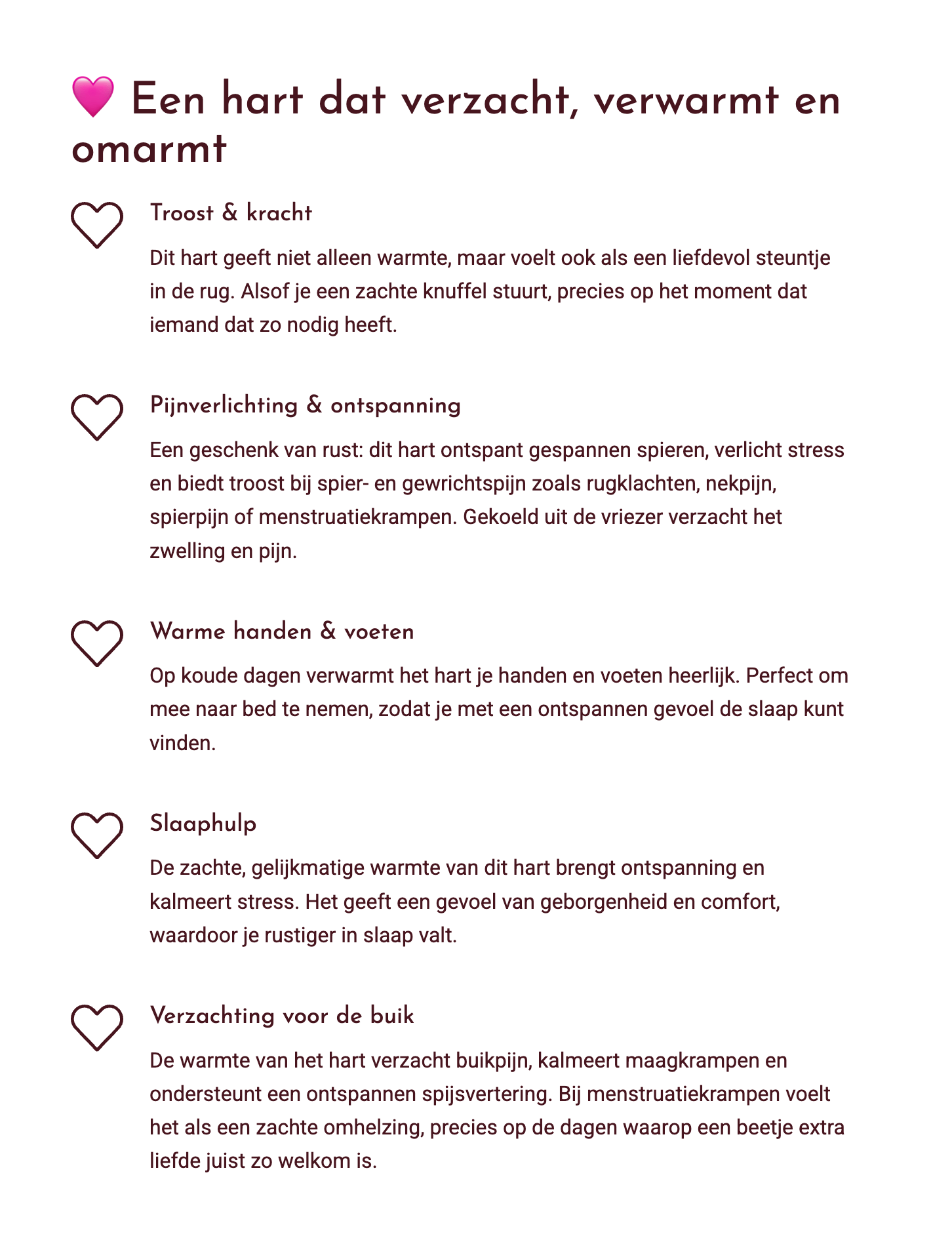 Tekst over het hart dat verzacht, verwarmt en omarmt van een doosje vol liefde